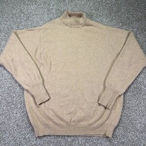 Bullock And Jones Vintage 100% Cashmere Sweater 70s Made In Scotland Tan Large